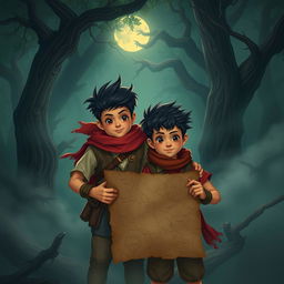 Two brave village youths, Rizky and his gallant friend Wahyu, on a daring quest to find treasure in a forbidden forest brimming with mystery
