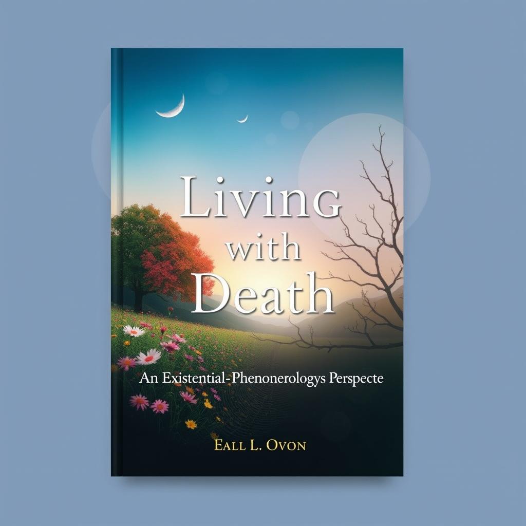 A book cover design for the theme "Living with Death: An Existential-Phenomenological Perspective"