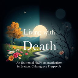 A book cover design for the theme "Living with Death: An Existential-Phenomenological Perspective"