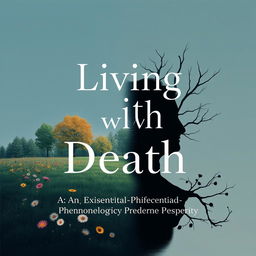 A book cover design for the theme "Living with Death: An Existential-Phenomenological Perspective"