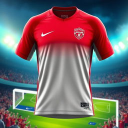A detailed depiction of a Nike football jersey, featuring the classic Nike logo prominently on the chest