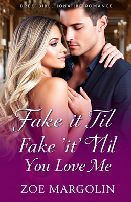 A striking billionaire romance book cover featuring a glamorous couple
