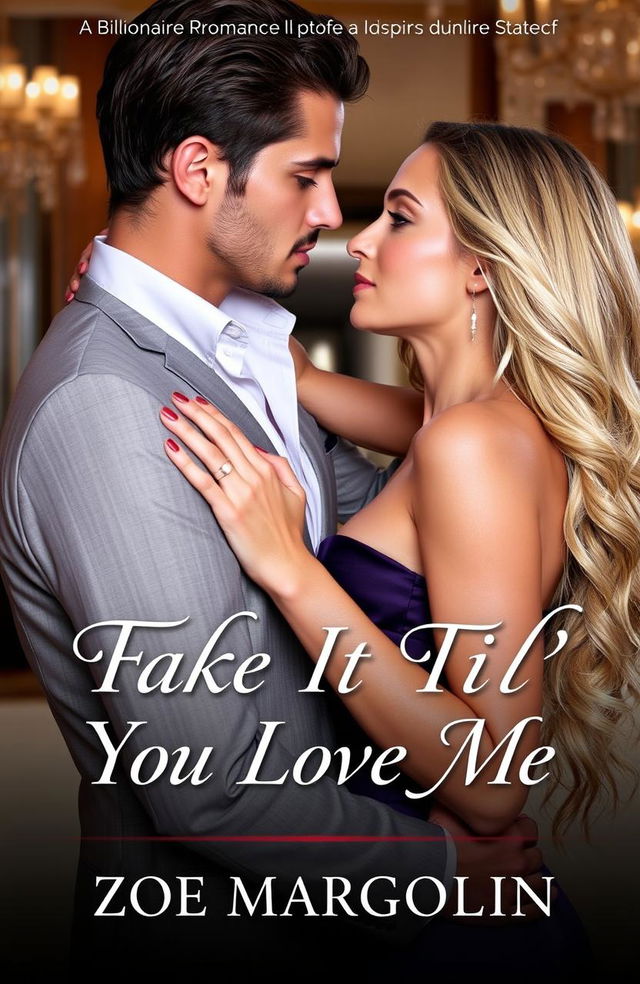 A striking billionaire romance book cover featuring a glamorous couple