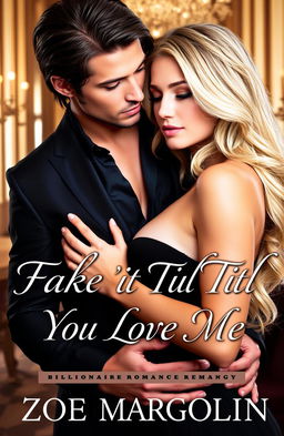 A striking billionaire romance book cover featuring a glamorous couple