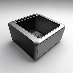 A high-quality digital art image showcasing a futuristic minimalist ITX case