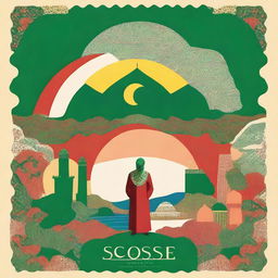 A high-resolution digital art piece, serving as a cover for a cultural poster named 'Osmose' celebrating Algerian culture