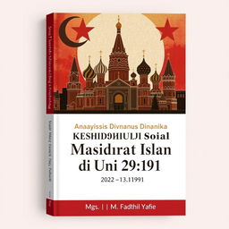 Book cover design for a book titled 'Analisis Dinamika Kehidupan Sosial Masyarakat Islam di Uni Soviet (1922-1991)' by Mgs