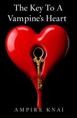 A red melting heart featuring a prominent lock hole at its center, adorned with a shimmering golden key intricately placed within the heart