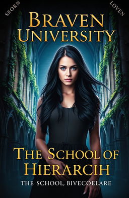A captivating book cover for 'Braven University: The School of Hierarchy'