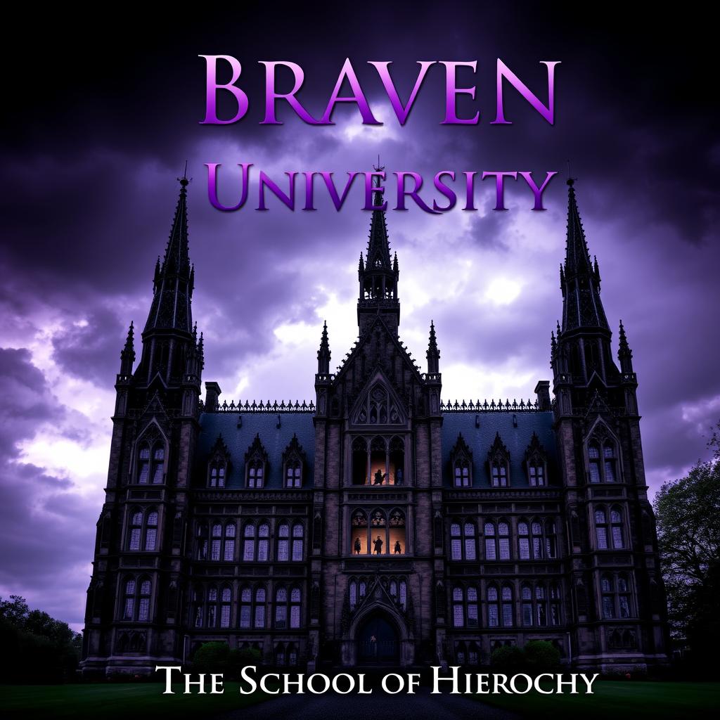 A visually striking book cover for 'Braven University: The School of Hierarchy'