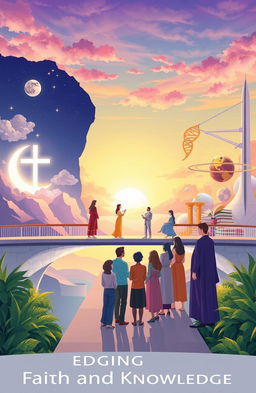 A serene and thought-provoking illustration representing the theme 'Bridging Faith and Knowledge