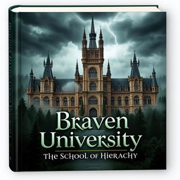An enthralling book cover for 'Braven University: The School of Hierarchy'