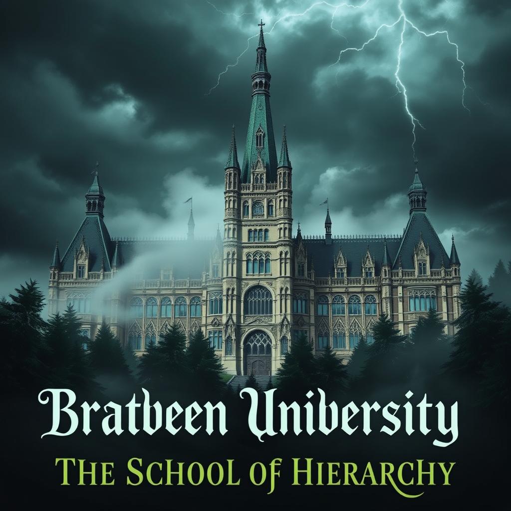 An enthralling book cover for 'Braven University: The School of Hierarchy'