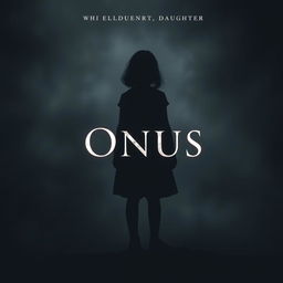 A dark yet slightly lighter book cover that emphasizes the burden of the eldest daughter, focusing on her presence while still maintaining a moody atmosphere