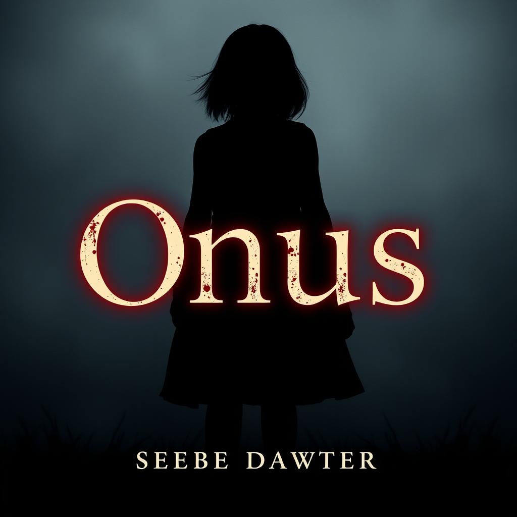 A dark yet slightly lighter book cover that emphasizes the burden of the eldest daughter, focusing on her presence while still maintaining a moody atmosphere