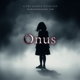 A dark yet slightly lighter book cover that emphasizes the burden of the eldest daughter, focusing on her presence while still maintaining a moody atmosphere