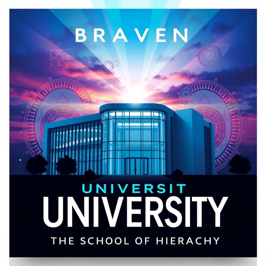 A striking book cover for 'Braven University: The School of Hierarchy'
