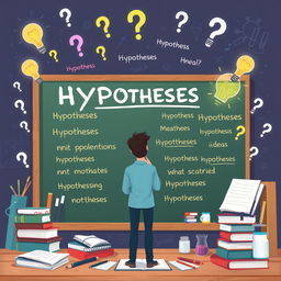 An illustrative concept focusing on the idea of hypotheses in research