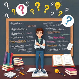 An illustrative concept focusing on the idea of hypotheses in research