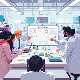 A dynamic scene illustrating the concept of research