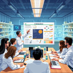 A dynamic scene illustrating the concept of research
