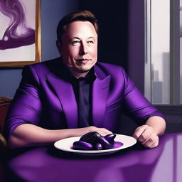 A high-quality digital art image portrays Elon Musk in a semi-realistic style