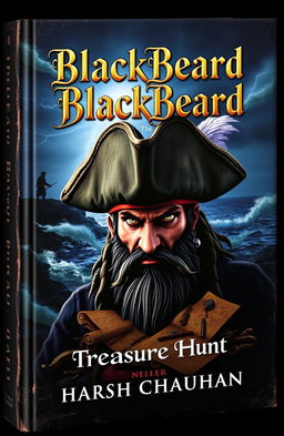 A captivating book cover for the novel 'BlackBeard: The Treasure Hunt' by Harsh Chauhan