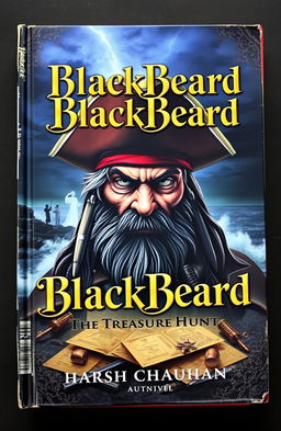 A captivating book cover for the novel 'BlackBeard: The Treasure Hunt' by Harsh Chauhan