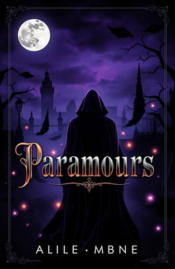 A captivating retro style book cover for a dark urban fantasy novel titled 'Paramours'