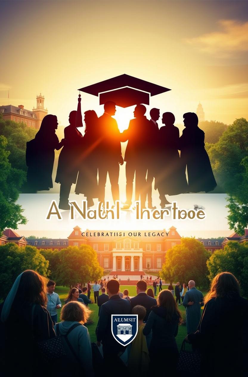 A book cover design for an 'Alumni Meet Association' at a university
