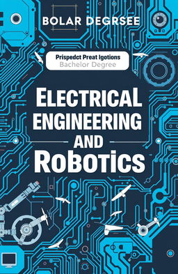 A visually appealing cover design for a bachelor degree electrical engineering textbook focused on robotics
