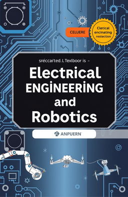 A visually appealing cover design for a bachelor degree electrical engineering textbook focused on robotics