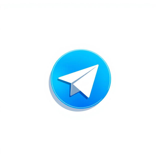 A detailed and vibrant illustration of the Telegram logo, featuring the iconic paper plane symbol in a bright blue color, surrounded by a clean and minimalist background that enhances its simplicity