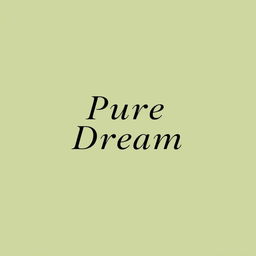 A simple historical book cover titled 'Pure Dream', featuring a subtle shade of green