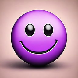 A high-resolution, digital art image showcasing a purple emoticon