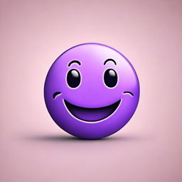 A high-resolution, digital art image showcasing a purple emoticon