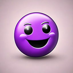 A high-resolution, digital art image showcasing a purple emoticon