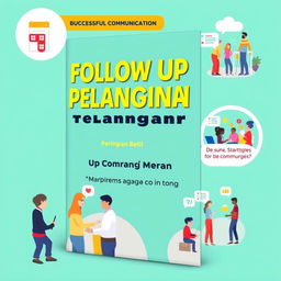 An engaging and professional ebook cover design for 'Follow Up Pelanggan: Mind Set dan Cara Betul'