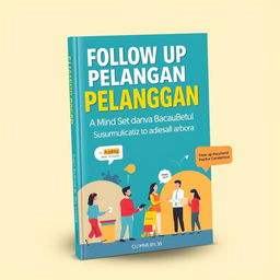 An engaging and professional ebook cover design for 'Follow Up Pelanggan: Mind Set dan Cara Betul'