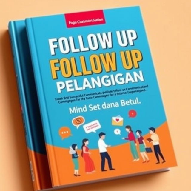 An engaging and professional ebook cover design for 'Follow Up Pelanggan: Mind Set dan Cara Betul'