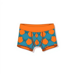 A detailed illustration of a stylish pair of men's underwear laid flat on a clean, serene surface