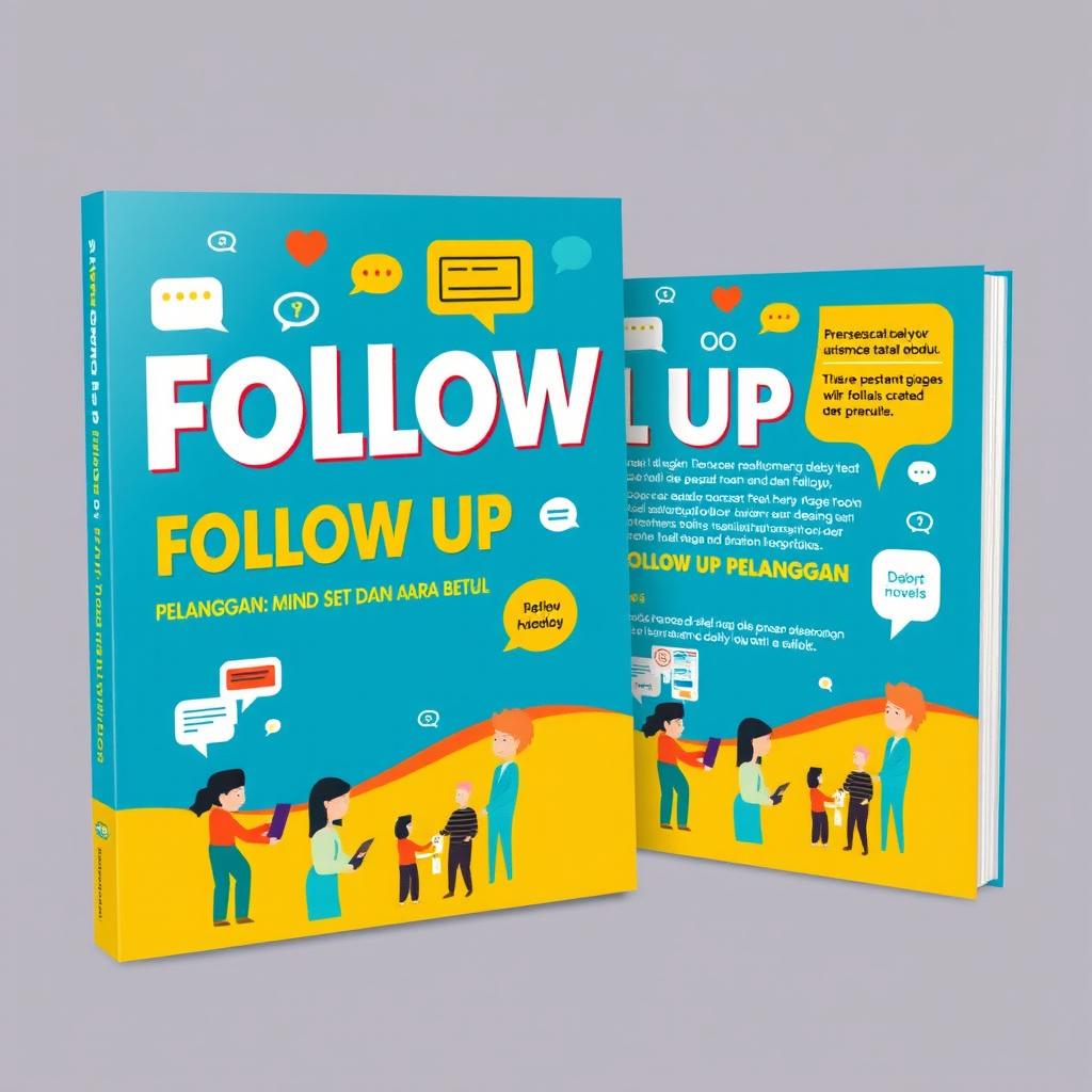 An engaging ebook cover design for 'Follow Up Pelanggan: Mind Set dan Cara Betul'