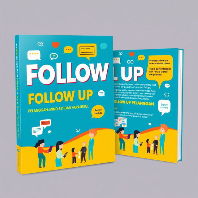 An engaging ebook cover design for 'Follow Up Pelanggan: Mind Set dan Cara Betul'