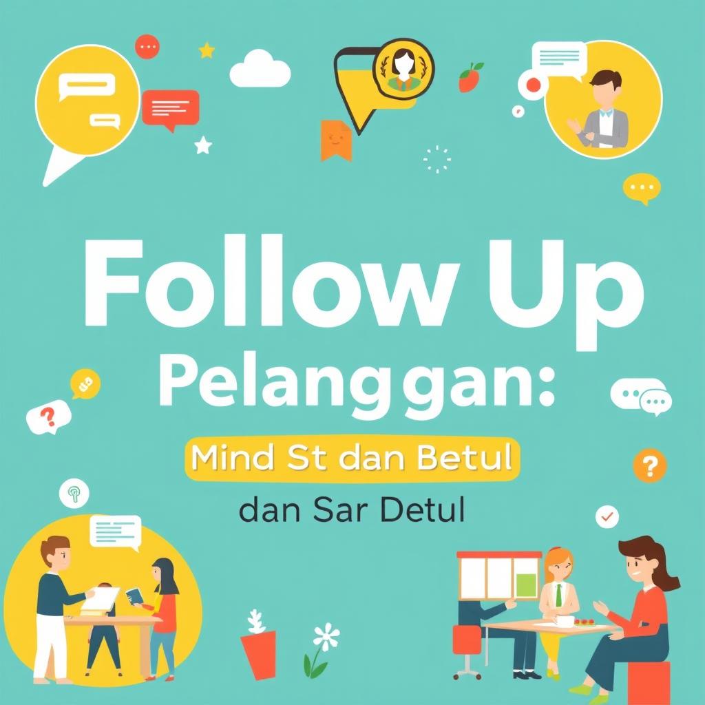 An attractive poster design for 'Follow Up Pelanggan: Mind Set dan Cara Betul'