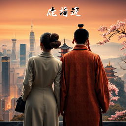 A novel cover featuring the back of a couple showcasing their contrasting worlds