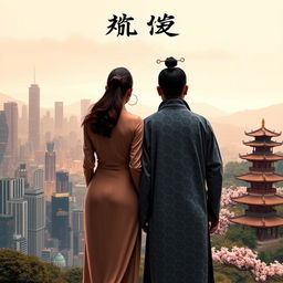 A novel cover featuring the back of a couple showcasing their contrasting worlds