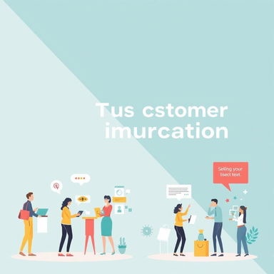 An engaging poster design that utilizes bright and professional colors, featuring visual elements that illustrate customer communication and relationships