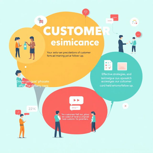 An engaging poster design that utilizes bright and professional colors, featuring visual elements that illustrate customer communication and relationships