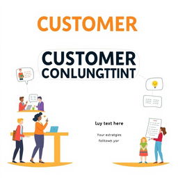 An engaging poster design that utilizes bright and professional colors, featuring visual elements that illustrate customer communication and relationships