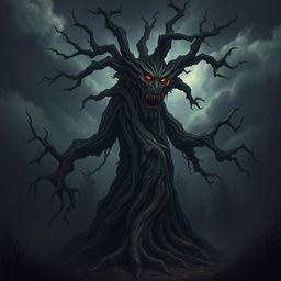 A menacing treant with a twisted, gnarled bark